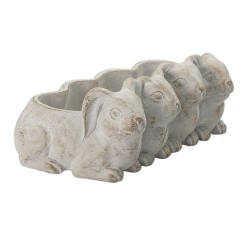 Clayre & Eef Pot de fleurs Lapin 33x19x11 cm Gris Pierre