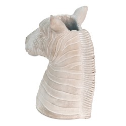 Clayre & Eef Bloempot Zebra 21x13x26 cm Grijs Steen