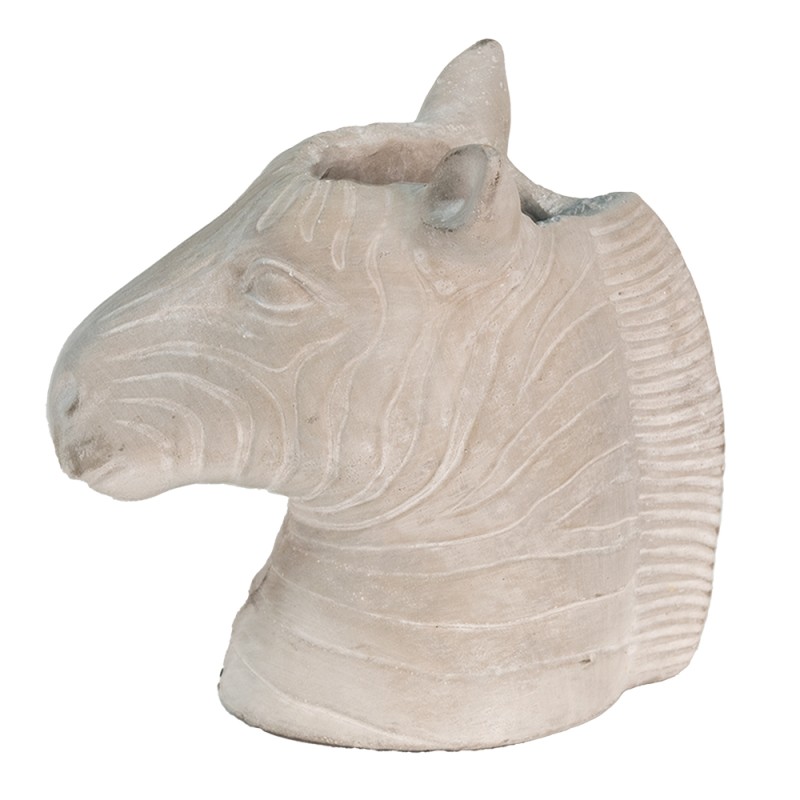 Clayre & Eef Planter Zebra 16x10x15 cm Grey Stone