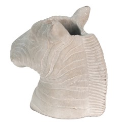 Clayre & Eef Blumentopf Zebra 16x10x15 cm Grau Stein