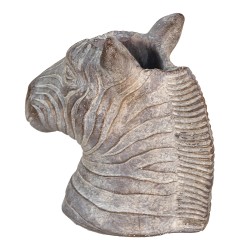 Clayre & Eef Bloempot Zebra 16x10x15 cm Grijs Steen