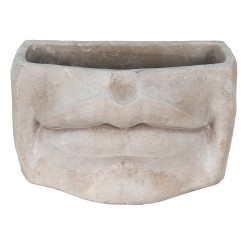 Clayre & Eef Bloempot Mond 26x16x16 cm Grijs Steen