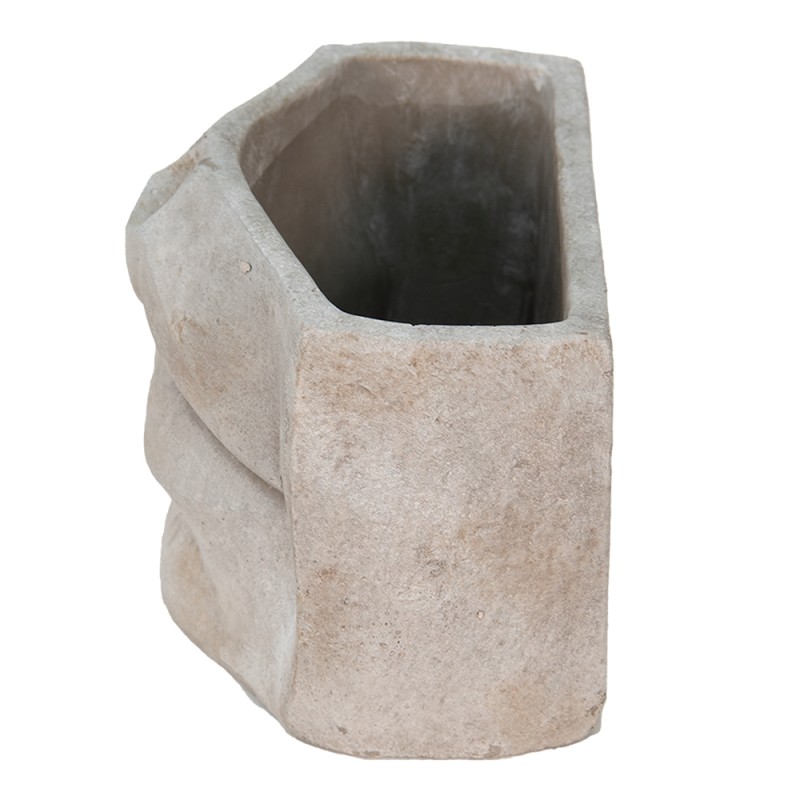 Clayre & Eef Pot de fleurs Bouche 26x16x16 cm Gris Pierre