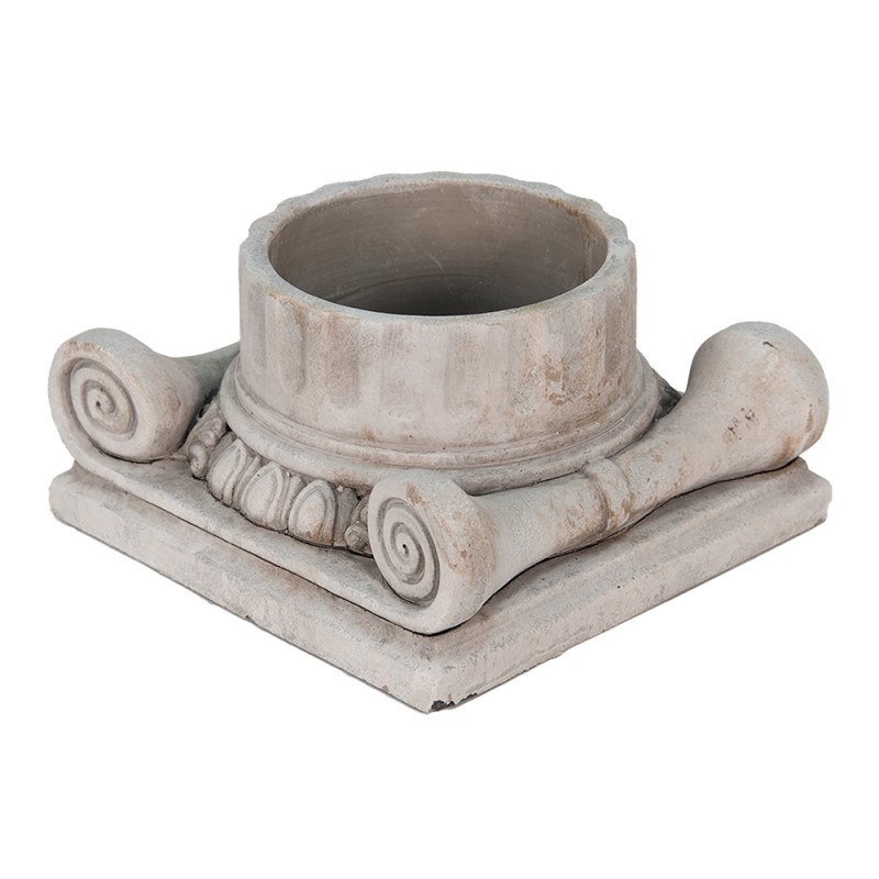 Clayre & Eef Bloempot  21x21x11 cm Grijs Steen Rechthoek