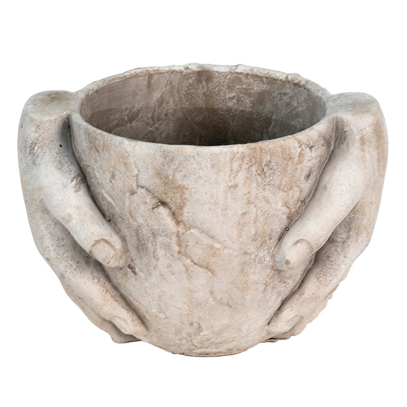 Clayre & Eef Planter 25x18x17 cm Grey Stone Hands