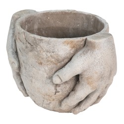 Clayre & Eef Bloempot  21x16x15 cm Grijs Steen Handen