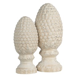 Clayre & Eef Figurine Pinecone Ø 13x31 cm Beige Stone