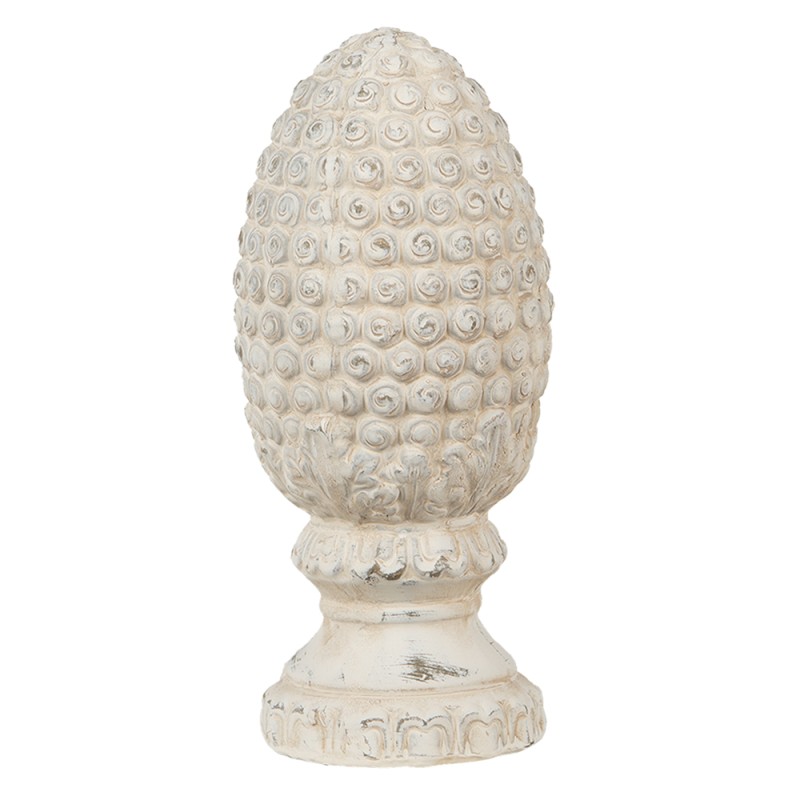 Clayre & Eef Figurine Pinecone Ø 10x23 cm Beige Stone