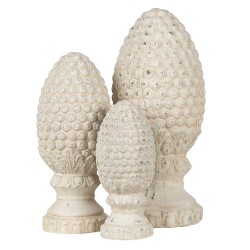 Clayre & Eef Statuetta Pigne Ø 10x23 cm Beige Pietra