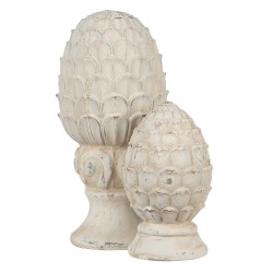 Clayre & Eef Decoration Pinecone Ø 10x18 cm Beige Stone