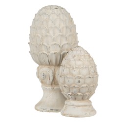 Clayre & Eef Figurine Pinecone Ø 14x29 cm Beige Stone