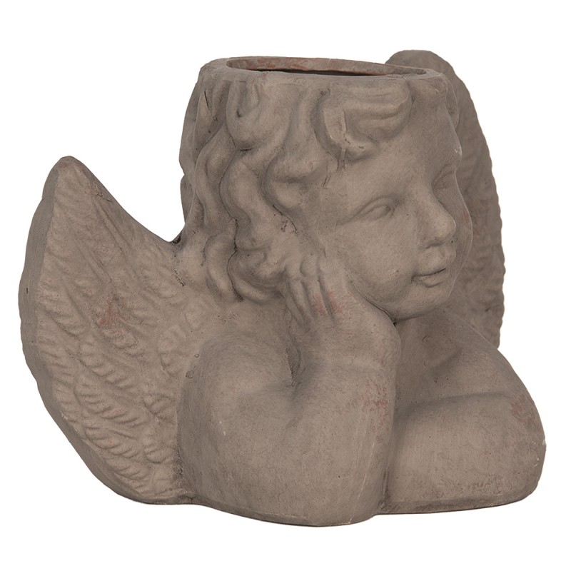 Clayre & Eef Indoor Planter Angel 23x13x17 cm Grey Stone