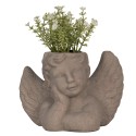 Clayre & Eef Indoor Planter Angel 23x13x17 cm Grey Stone