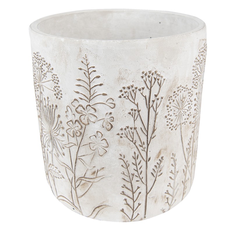 Clayre & Eef Pot de fleurs Ø 20x21 cm Beige Pierre Rond