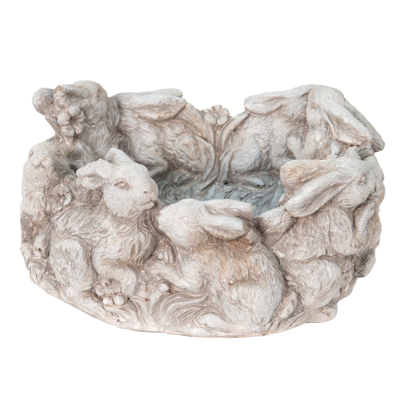 Clayre & Eef Planter Rabbit Ø 27x12 cm Beige Stone