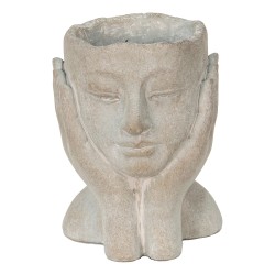 Clayre & Eef Planter Head 13x13x18 cm Grey Stone