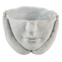 Clayre & Eef Planter Head Ø 11x11 cm Grey Stone