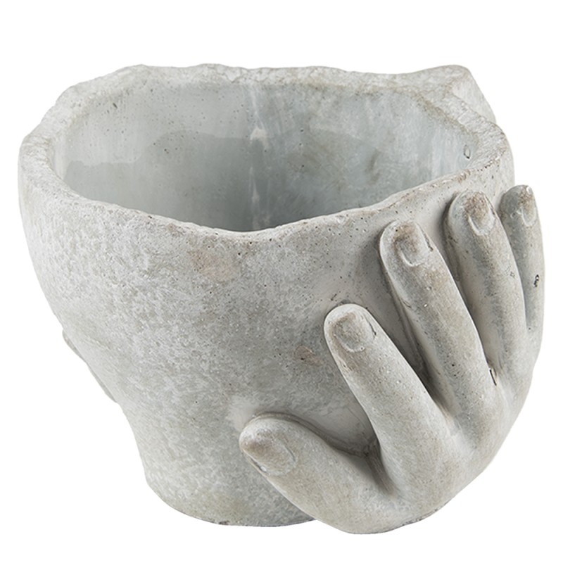 Clayre & Eef Planter Head Ø 11x11 cm Grey Stone