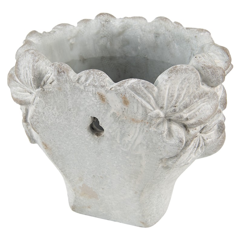 Clayre & Eef Blumentopf Kopf 12x10 cm Grau Stein