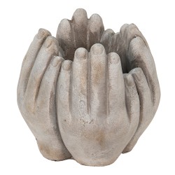 Clayre & Eef Planter 15x15x17 cm Beige Stone Hands