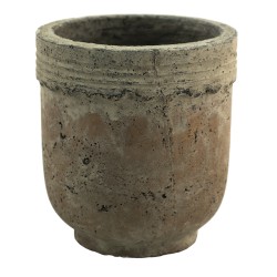 Clayre & Eef Bloempot  Ø 19x20 cm Bruin Beige Beton Rond