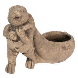 Clayre & Eef Planter Rabbit 28x11x20 cm Brown Stone