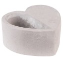 Clayre & Eef Blumentopf Herz 13x13x6 cm Grau Stein