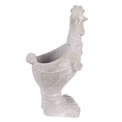 Clayre & Eef Planter Rooster 11x10x26 cm Grey Stone