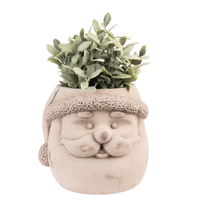 Clayre & Eef Planter Santa Claus 22x20x17 cm Beige Stone