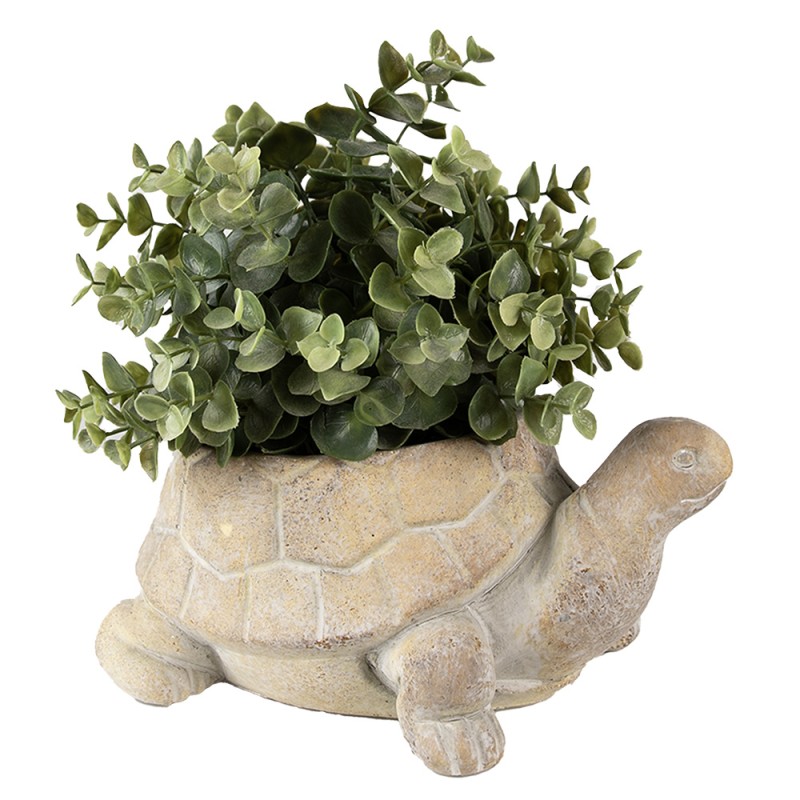 Clayre & Eef Planter Turtle 22x16x10 cm Beige Stone