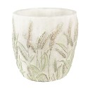 Clayre & Eef Bloempot  Ø 13x13 cm Beige Groen Steen Korenhalmen