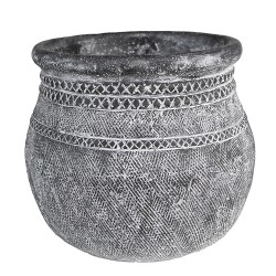 Clayre & Eef Pot de fleurs Ø 32x29 cm Gris Pierre Rond