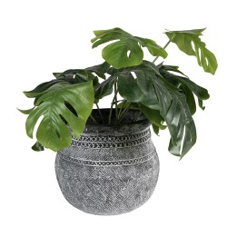 Clayre & Eef Pot de fleurs Ø 21x19 cm Gris Pierre Rond