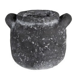 Clayre & Eef Bloempot  17x15x13 cm Grijs Steen Rond