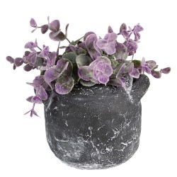 Clayre & Eef Blumentopf 13x11x9 cm Grau Stein Rund