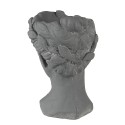 Clayre & Eef Bloempot Hoofd 18x17x25 cm Grijs Steen