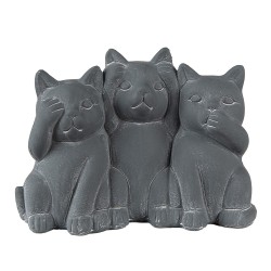 Clayre & Eef Statuetta Gatto  22x10x16 cm Grigio Pietra