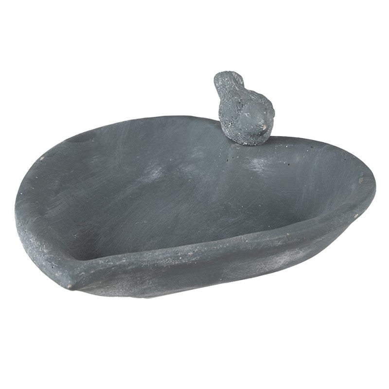 Clayre & Eef Bird Feeder Tray Heart 26x26x10 cm Grey Stone