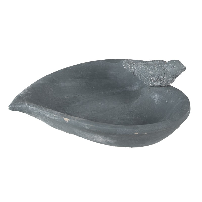 Clayre & Eef Bird Feeder Tray Heart 26x26x10 cm Grey Stone