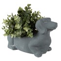 Clayre & Eef Innenblumentopf Hund 30x12x16 cm Grau Stein