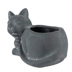 Clayre & Eef Planter Cat 26x15x16 cm Grey Stone