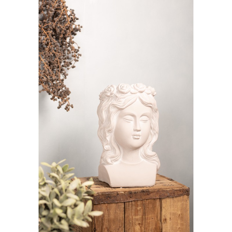 Clayre & Eef Planter Head 20x17x30 cm Grey Stone