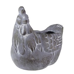 Clayre & Eef Planter Chicken 29x17x23 cm Grey Stone