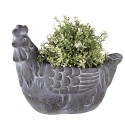 Clayre & Eef Bloempot Kip 29x17x23 cm Grijs Steen