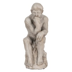 Clayre & Eef Statuetta decorativa Essere umano 31 cm Grigio Pietra