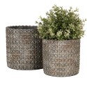 Clayre & Eef Pot de fleurs d'intérieur Ø 18x17 cm Gris Pierre