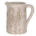 Clayre & Eef Dekorative Kanne 23x16x23 cm Beige Stein Blumen