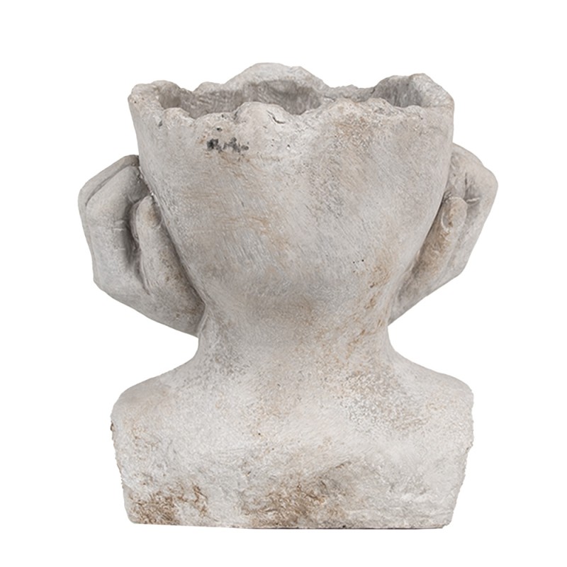 Clayre & Eef Indoor Planter Woman 17x14x18 cm Grey Stone