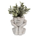 Clayre & Eef Indoor Planter Woman 17x14x18 cm Grey Stone