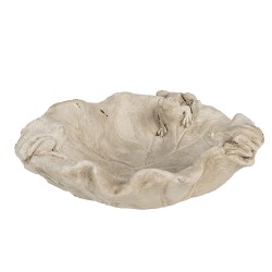 Clayre & Eef Bac à nourriture pour oiseaux Grenouille Ø 22x6 cm Beige Pierre